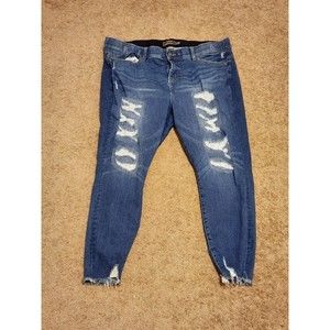 Torrid 22R Bombshell Skinny Manufactured Distressing Jeans